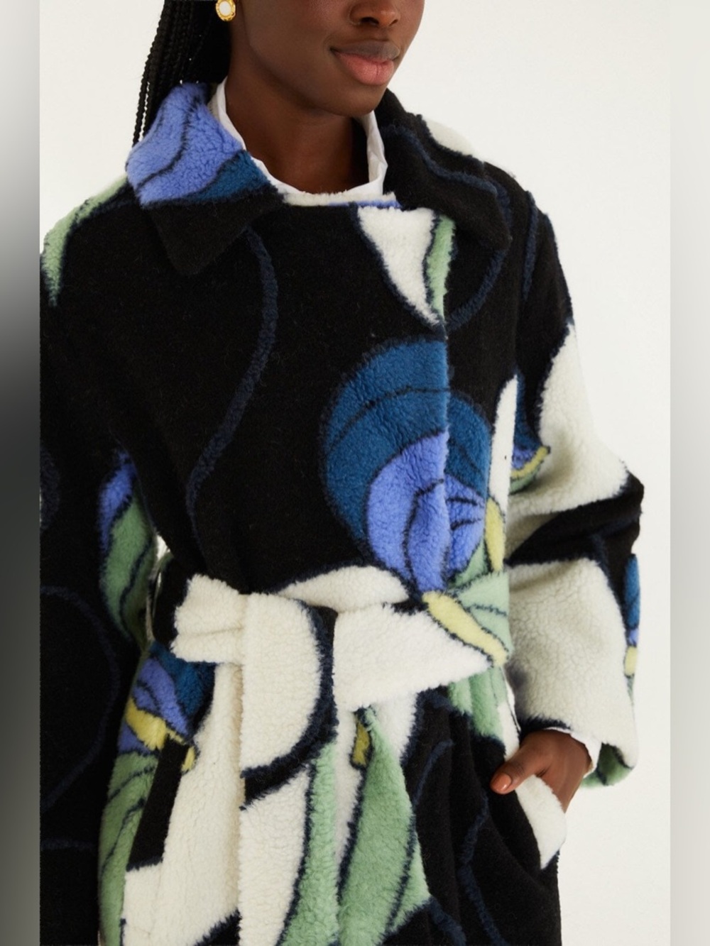 Farm Rio: Lovely Anthurium Fleece Coat - Picture 4 of 12